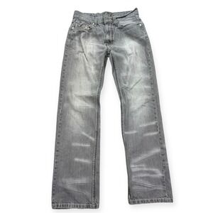 Pepe Jeans Men's 32x32 Gray Light Wash Relaxed Whiskered Low Rise Y2K Distressed